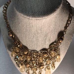 Gold-tone Statement Necklaces with AB glass beads